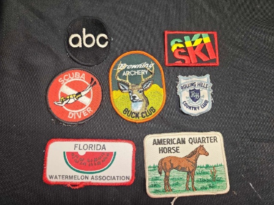 Fabulous grouping of various vintage patches including Horses, Florida watermelon, Wildwood Country