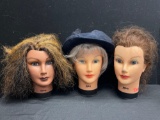 Vintage Mannequin Heads, Debra, Yolanda, Adolfo II Wool Hat