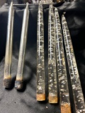 Vintage Mid-Century Clear Lucite, Acrylic Taper Candles Silver Flecks - MCM?