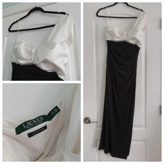 (7) Classy Ladies' Dresses/ Jumper including Ralph Lauren Black One-Shoulder Colorblock Jersey Gown