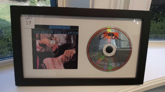 Framed Eric Clapton CD with autograph