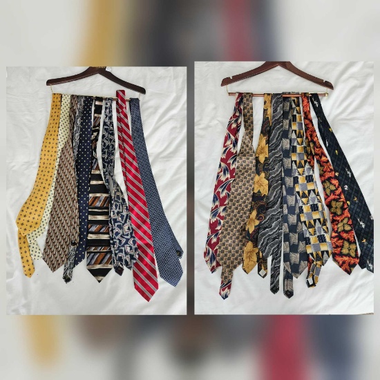 MENS SILK TIES INCLUDING DONALD TRUMP, BROOKS BROTHERS, KENNETH COLE, PULITZER, THE METROPOLITAN