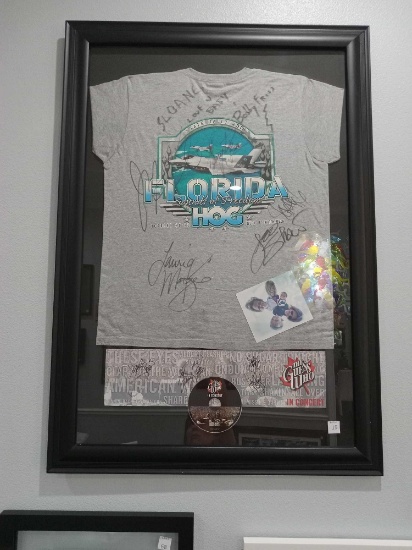Large The Guess Who framed autographed Tshirt and CD
