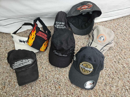 HARLEY, DAVIDSON, HAT GROUPING, INCLUDING THE TRA, NEW, VISORS, CAPS, AND NEWSBOY