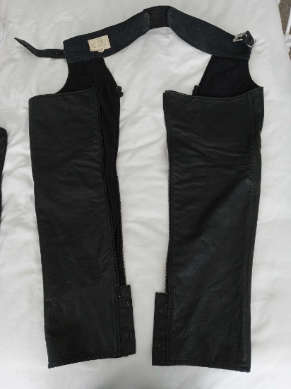 Chaps & Bags VINTAGE PREMIUM LEATHER MOTORCYCLE CHAPS, Sz XS