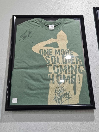 Vintage Eddie Money autographed One More Soldier Coming Home t shirt