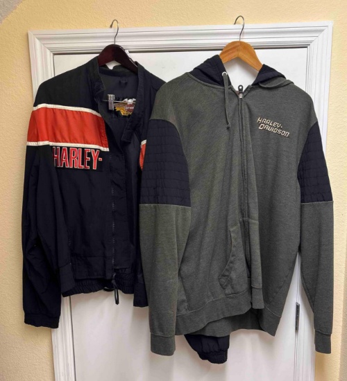 Pair of Harley Jackets including Riding and Hoodie, Sz 2XL