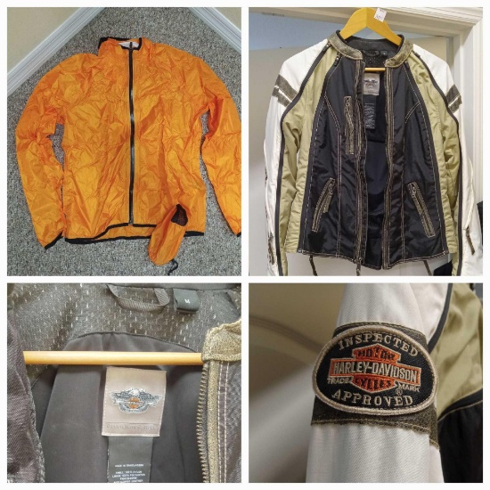 Harley Davidson Women's Colorblocked Pacer Switchback Riding Jacket Medium with Rain Jacket