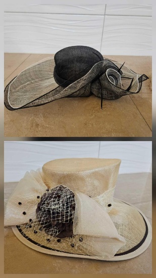 (2) FABULOUS LARGE Something Special DRESSY SUN HATS, KENTUCKY DERBY STYLE