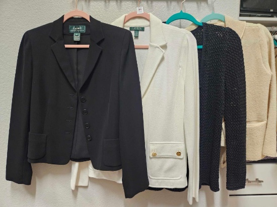 (3) RALPH LAUREN, LADIES JACKETS AND SWEATER PLUS VINTAGE SWEATER