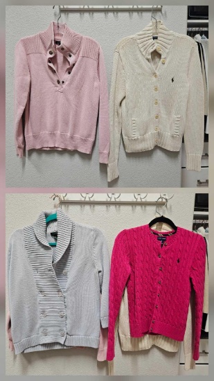 (4) RALPH LAUREN LADIES SWEATERS - LARGE