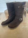 NEW! UGG Brown Leather Half Boots - Womens Size 6