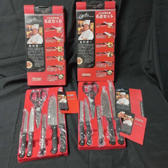 (2) Vintage NEW Genichi Shimada 6 Pc Professional Cutlery Set