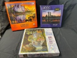 Trio of Vintage Jigsaw Puzzles, 1 sealed