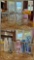 Large grouping of glass vases including canister and flip top bottle