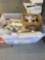 Tote full of fittings and plumbing supplies