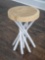East At Main's Joeslin White Teakwood Round Accent Table