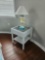 Park Meadows? Crisp White Wicker Glass -top Accent Table