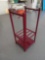 Red metal umbrella stand holder with hooks