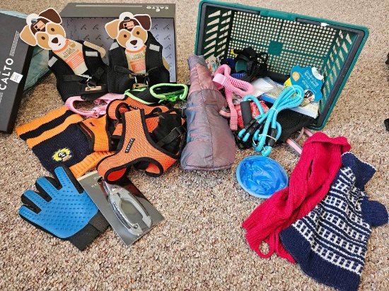 Lots of useful Pet Gear including Harnesses, Brushes, etc.