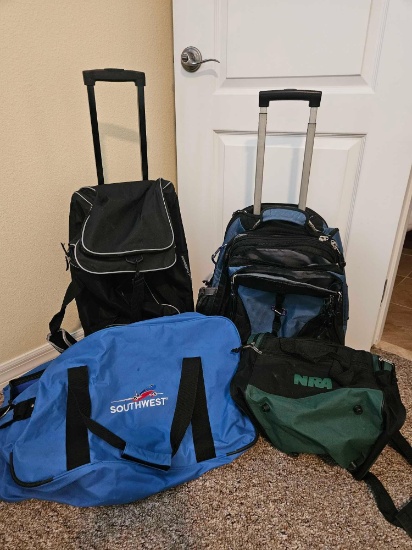Let's take a trip! Luggage grouping- SOUTHWEST, NRA. , ROYAL CARRIBEAN and OUTTA HERE ROLLING BAGS