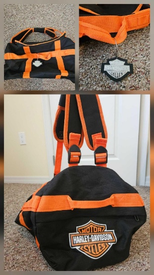 HARLEY DAVIDSON DUFFEL WITH EMBLEM TAG