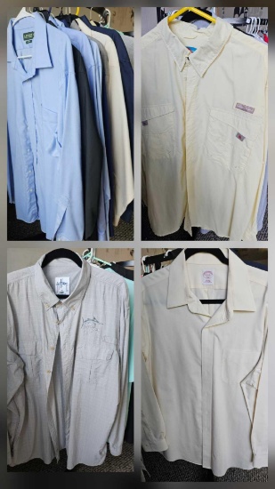 (10) MENS DRESS SHIRTS including BROOKS BROTHERS, GUY HARVEY LAUREN, IZOD,