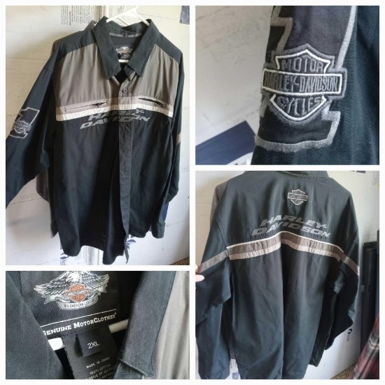 (3) Men's Harley Davidson Apparel 2XL Collared Shirts