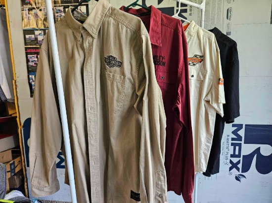 (4) HARLEY DAVIDSON BRANDED COLLARED SHIRTS