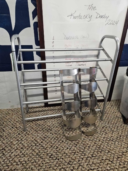 Metal shoe rack and wine bottle? wall hangers