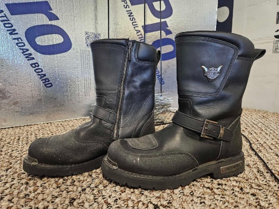 HARLEY DAVIDSON Black Leather Shift Men's Motorcycle Riding Boot Sz 11