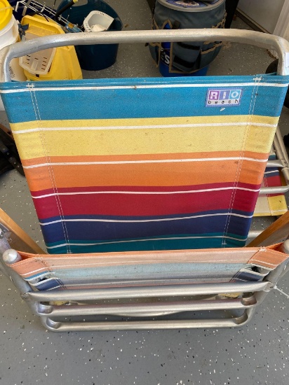 2 Rio beach folding beach chairs