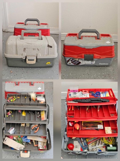 (2) tackleboxes with contents -PLANO, FLAMBEAU