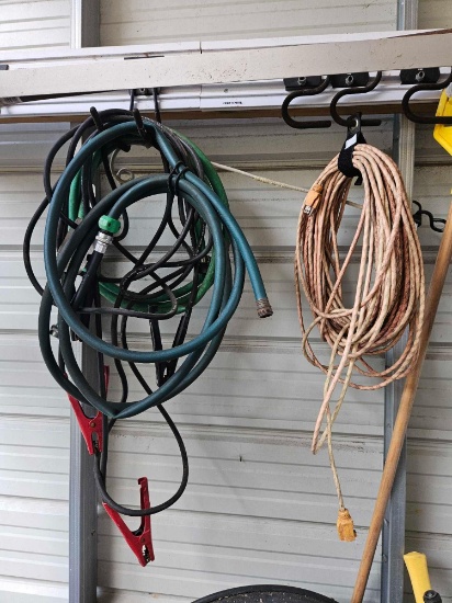 Extension cord, jumper cables, short hoses