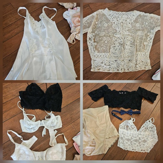 LADIES LINGERIE INCLUDING SPANX, VICTORIA'S SECRET, VINTAGE, SILK, AND VERY RISQUE