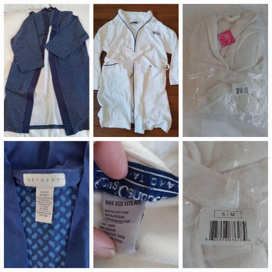 (3) Comfy Lounge-wear Robes, including Royal Caribbean, Ulta, Retreat