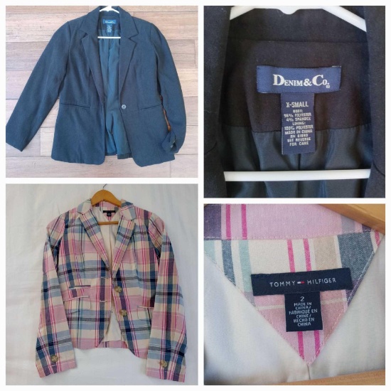 (4) Ladies' Blazers and Cover-ups including Tommy Hilfiger Plaid Pink & Blue