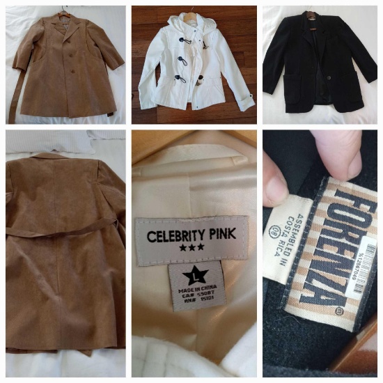 Trio of Ladies' Coats including Celebrity Pink Double Breasted Peacoat (L) and More