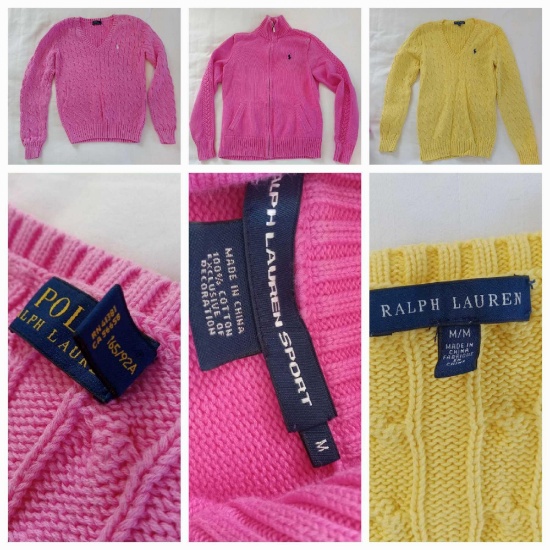 (6) Ladies' Apparel Sweaters, Sz S-L, Ralph Lauren, Weatherproof
