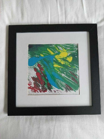 Artwork titled "Study for A Demonstration #2," which is a monotype signed by "elle" and numbered