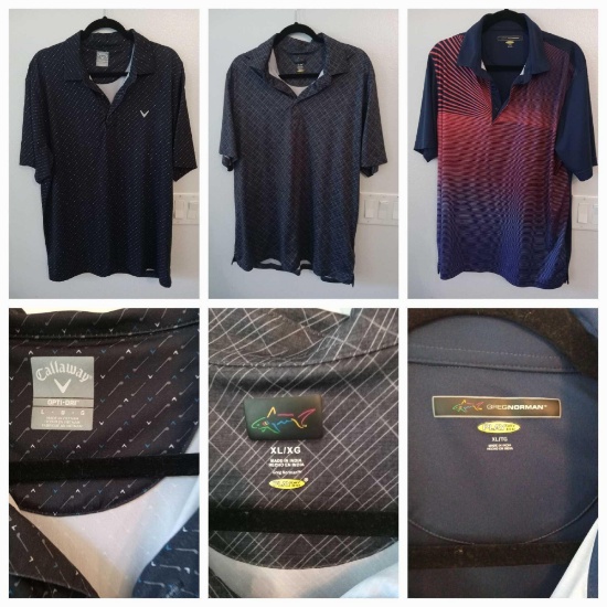 (6) Men's Collared Shirt Apparel (XL-2XL), Callaway, Ralph Lauren, Greg Norman, Coofandy