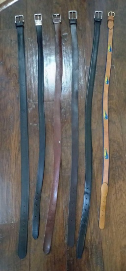 (6) Men's Belts, Varying Sizes, including Harley Davidson