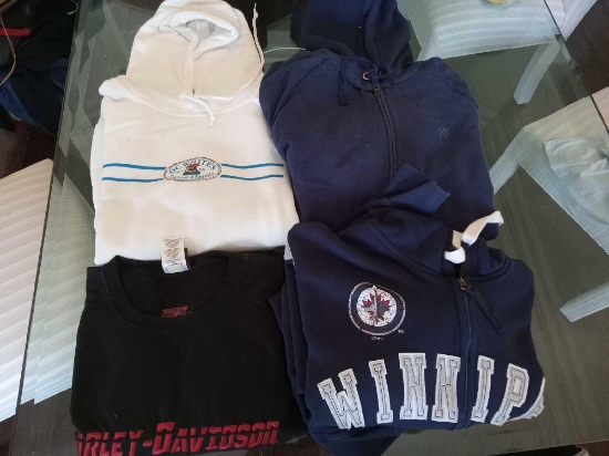 (4) Men's XL/2XL Apparel Cold-weather Sweaters including Winnipeg Hockey