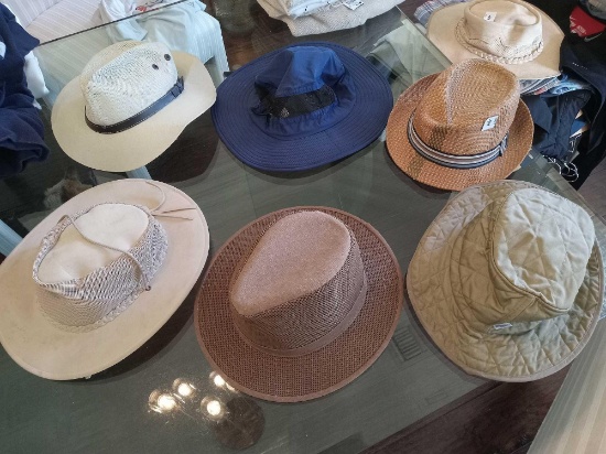 Various Men's Sunblocker Hats including (2) Henschel Mens Hiker Crushable UPF Breezer Hat