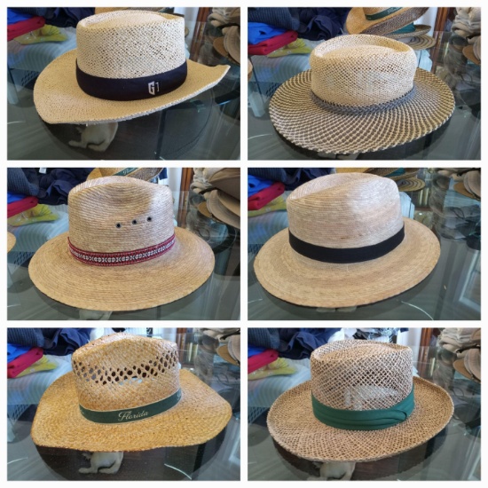 (6) Fun Straw Hats, Varying Brands and Styles