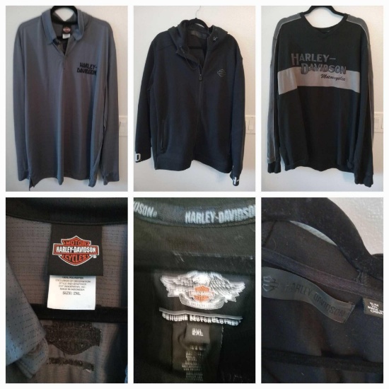 (5) Men's Harley Davidson Collared and Sweater Apparel, 2XL/3XL