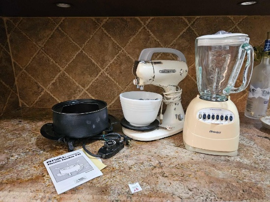 Fondue Pot, Hamilton Beach Mixer, Osterizer, Vintage