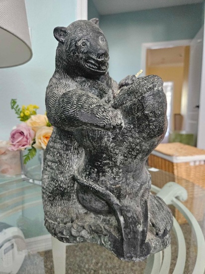 Wolf Original Inuit & Polar Bear Sculpture, Marked