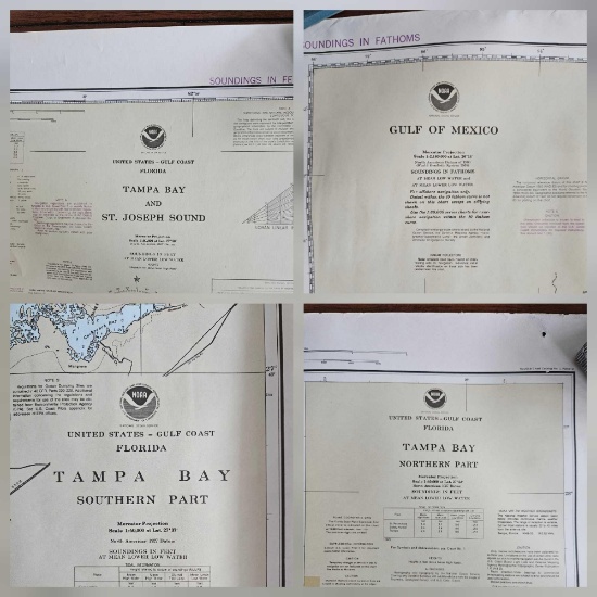 (4) MAPS- Northern and Southern Tampa, Gulf of Mexico (AMERICA ), and St Joseph Sound Tampa Bay
