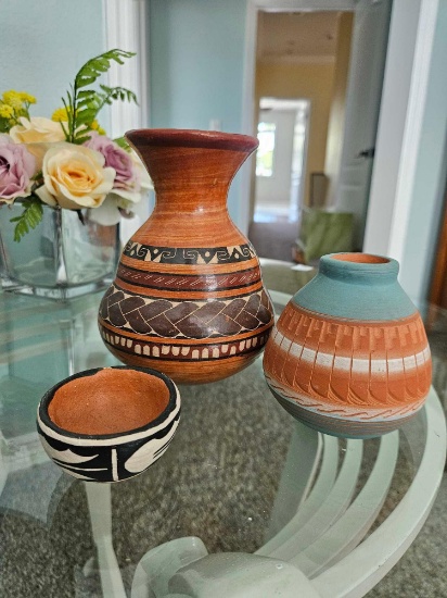 Trio of Pottery, Including 2 Signed, Navajo